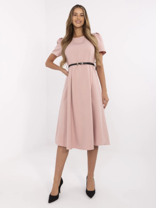Elegantné midi šaty v staroružovej