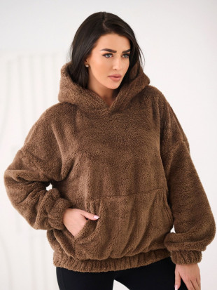 Béžová mikina s kapucňou a vreckom