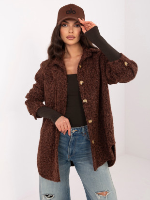 Dámska prechodná bunda v tmavohnedej farbe