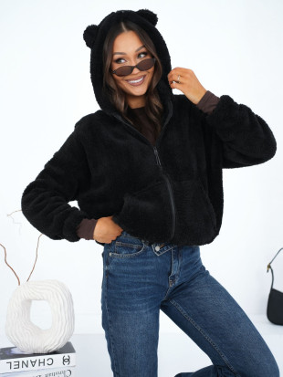 Čierna mikina so zipsom a kapucňou