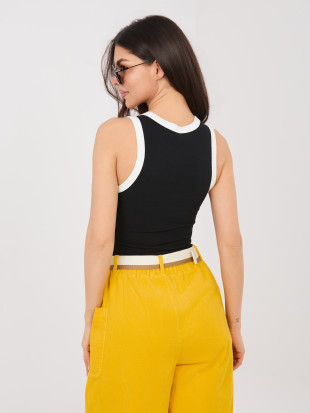 Čierny bavlnený top bez rukávov