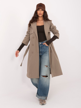 Štýlový prechodný trenčkot v béžovej farbe
