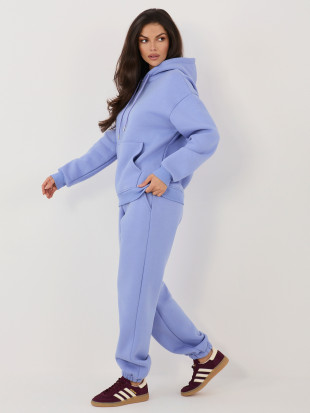 Fialová dámska súprava s kapucňou a dlhými rukávmi