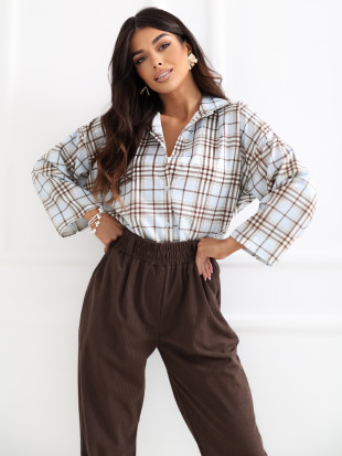 Svetlomodrá kockovaná košeľa