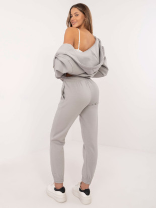 Svetlosivé teplákové joggery s vysokým pásom