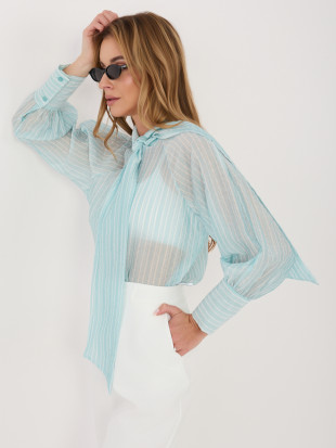 Mätová pruhovaná košeľa s viazaním