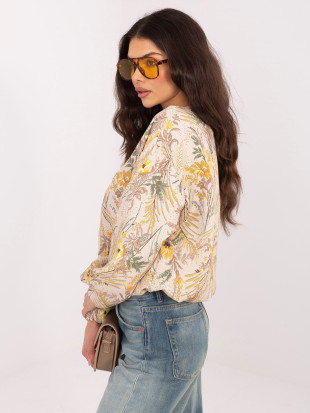 Žltá kvetinová bomber bunda s podšívkou
