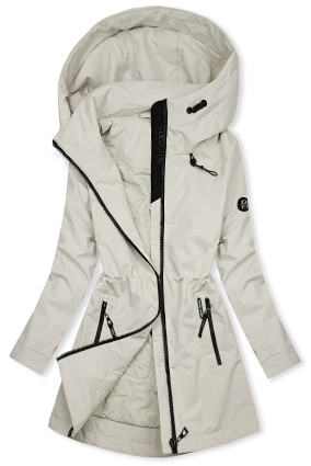 Krémová jarná parka s vysokým golierom