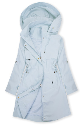 Svetlomodrá parka na jar/jeseň