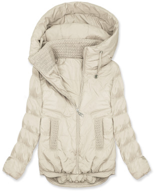 Prechodná bunda s kapucňou krémová