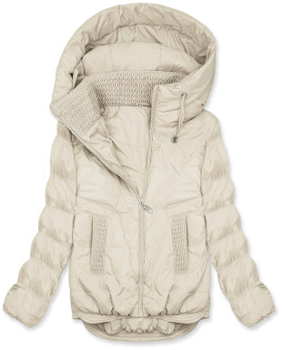 Prechodná bunda s kapucňou krémová