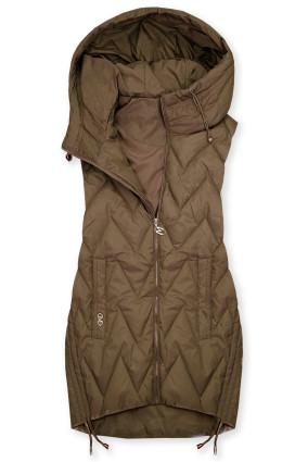 Čokoládovohnedá predĺžená vesta