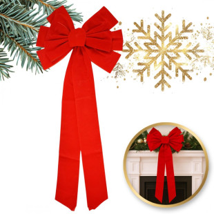 Červená veľká vianočná mašľa 45,7 x 91,4 cm