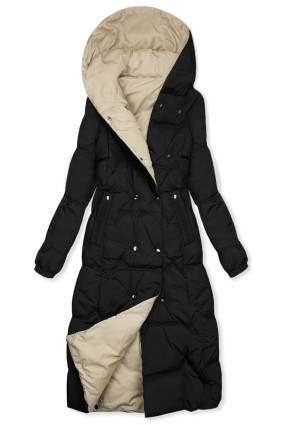 Obojstranný prechodný kabát čierna/béžová
